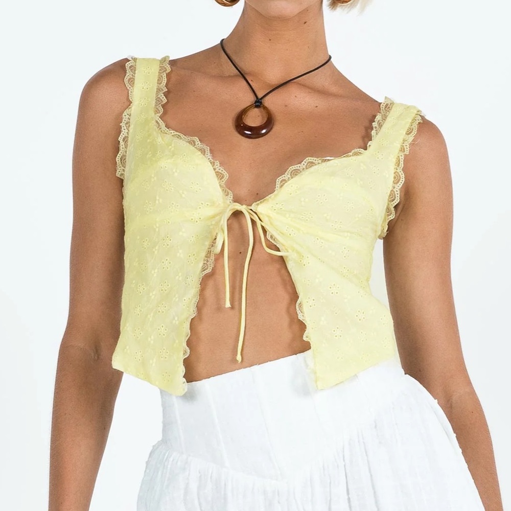 Princess Polly Merrelle Top Lemon